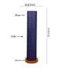 Blue Jute Parchment Shade Column Floor Lamp With Wood Base