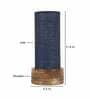 Blue Jute Shade Table Lamp With Wood Base