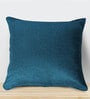 Blue Solid Jute 16 x 16 Inches Cushion Covers (Set of 4)