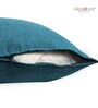 Blue Solid Jute 18 x 18 Inches Cushion Covers (Set of 5)