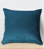 Blue Solid Jute 18 x 18 Inches Cushion Covers (Set of 5)