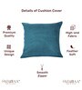 Blue Solid Jute 20 x 20 Inches Cushion Covers (Set of 5)