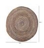 Blue Geometric Jute 3 ft x 3 ft Machine Made Round Carpet