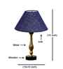 Blue Jute Table Lamp With Metal & Wood  Base 10X15 Inches