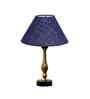 Blue Jute Table Lamp With Metal & Wood  Base 10X15 Inches