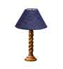 Blue Jute Table Lamp With Wood  Base 10X19 Inches