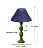 Blue Jute Table Lamp With Wood  Base 10X19 Inches