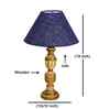Blue Jute Table Lamp With Wood  Base 10X19 Inches