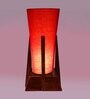 Blue Jute Table Lamp With Wood Base