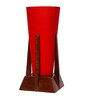 Blue Jute Table Lamp With Wood Base