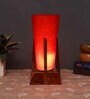 Blue Jute Table Lamp With Wood Base