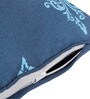 Blue Traditional Jute 18 x 18 Inches Cushion Covers (Set of 2)