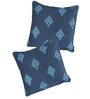 Blue Traditional Jute 18 x 18 Inches Cushion Covers (Set of 2)