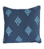 Blue Traditional Jute 18 x 18 Inches Cushion Covers (Set of 2)