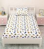 Blue Kids 144 TC Character Kids Single Bedsheet With 1 Pillow Cover