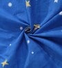 Blue Astronaut Print 300 TC Cotton Blend Double Size Bedsheet With 2 Pillow Covers