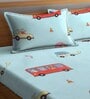 Blue Characters 300 TC Cotton Blend Double Size Bedsheet With 2 Pillow Covers