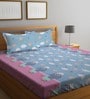 Blue Shaun The Sheep 300 TC Cotton Double Size Bedsheet With 2 Pillow Covers