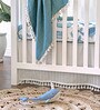 Blue Kids Abstract Cotton Satin Crib Bedsheet