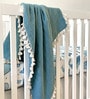 Blue Kids Abstract Cotton Satin Crib Bedsheet