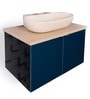Stainless Steel Bathroom Vanity in Blue With Counter Top Wash Basin