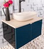 Stainless Steel Bathroom Vanity in Blue With Counter Top Wash Basin