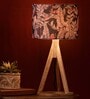 Blue Leaves Trio Wooden Lamp
