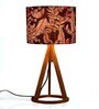Blue Leaves Trio Wooden Lamp