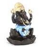 Blue Lord Ganesha Smoke Backflow Cone Incense Holder Decorative Showpiece