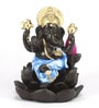 Blue Lord Ganesha Smoke Backflow Cone Incense Holder Decorative Showpiece