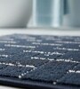 Blue Geometric Microfiber 24X16 Inches Anti-Skid Door Mat