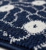 Blue Floral Microfiber 24X16 Inches Anti-Skid Door Mat