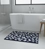 Blue Floral Microfiber 24X16 Inches Anti-Skid Door Mat