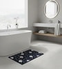 Blue Floral Microfiber 24X16 Inches Anti-Skid Door Mat