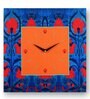 Blue Pinewood & MDF Modern Wall Clock