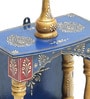 Blue Wood Wall Mounted Mandir Without Door