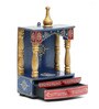 Blue Wood Wall Mounted Mandir Without Door