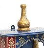 Blue Wood Wall Mounted Mandir Without Door