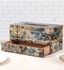 Blue MDF Wood Tissue Holder