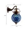 Blue Metal and Glass Wall Light
