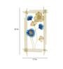 Blue Metal Rectangle Flower Wall Hanging