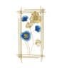 Blue Metal Rectangle Flower Wall Hanging