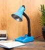 Blue Metal Shade Study Lamp With Blue Base