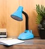 Blue Metal Shade Study Lamp With Blue Base