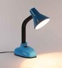 Blue Metal Shade Study Lamp With Blue Base
