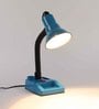 Blue Metal Shade Study Lamp With Blue Base