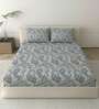 Blue Metro 186 TC Cotton Double Bedsheet With 2 Pillow Covers