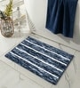 Blue Microfiber 15X23 Inches Anti-Skid Bath Mat