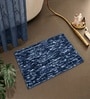 Blue Microfiber 15X23 Inches Anti-Skid Bath Mat
