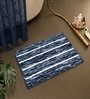Blue Microfiber 15X23 Inches Anti-Skid Bath Mat